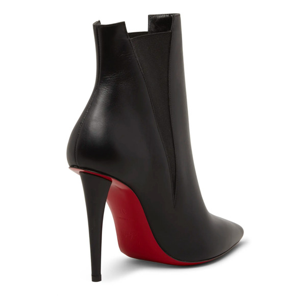 Christian Louboutin Astribooty 100 Black Calf Leather Ankle Heel Bootie 39.5
